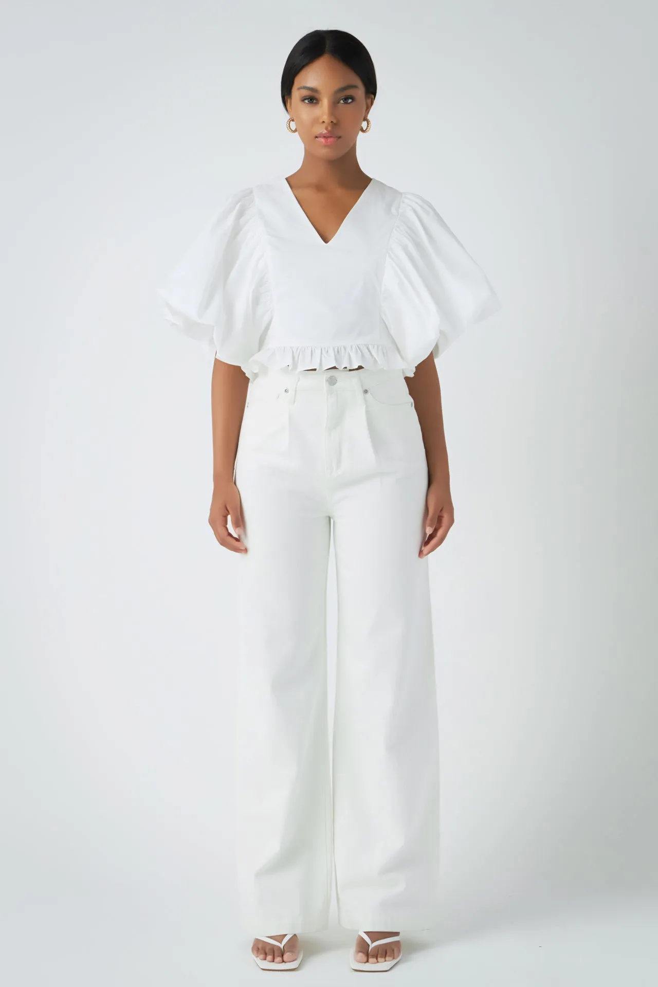 Puff Sleeve Detail Top sold by Endless Rose