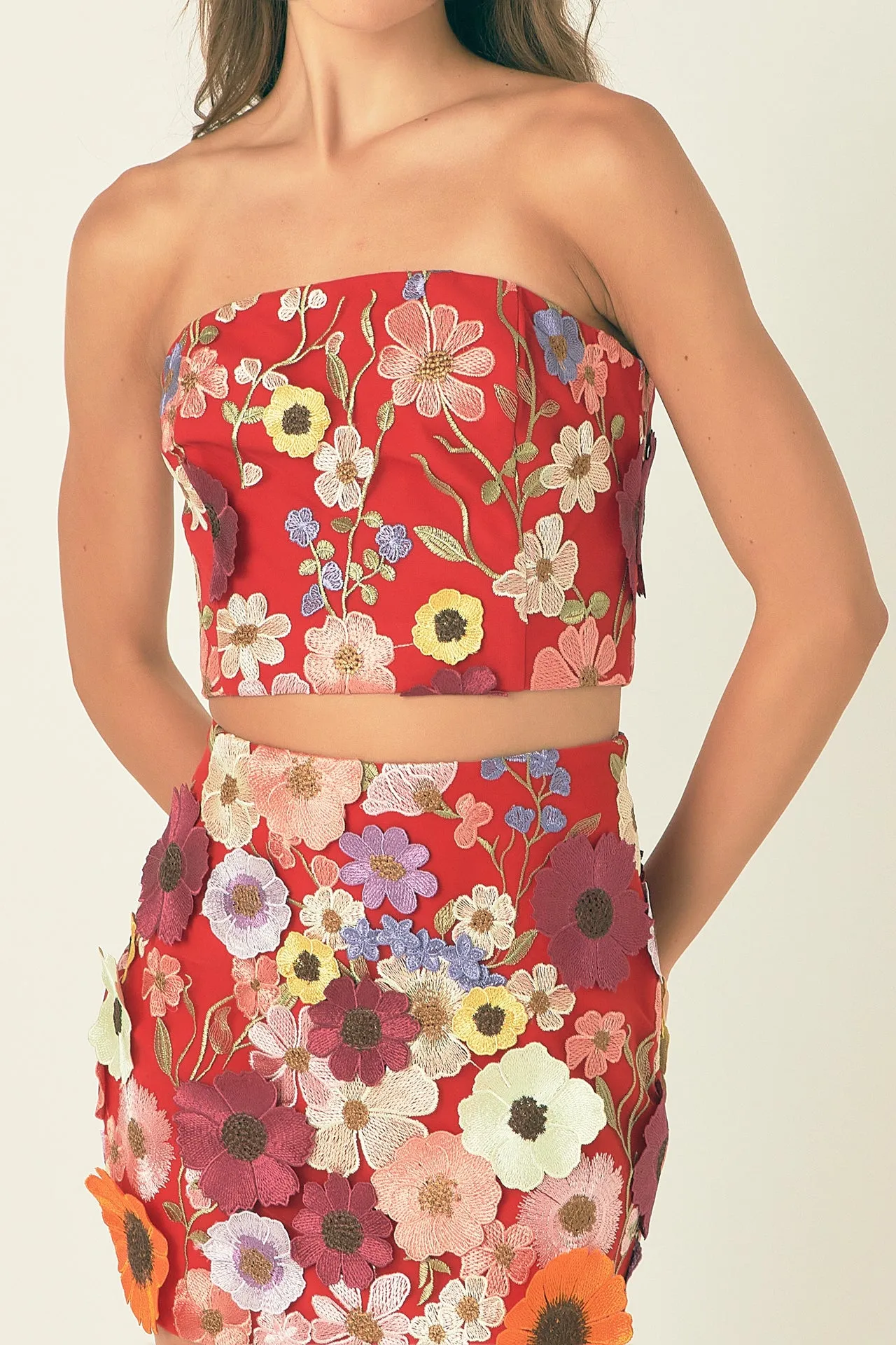 Floral Embroidered Strapless Top sold by Endless Rose product image thumbnail 2