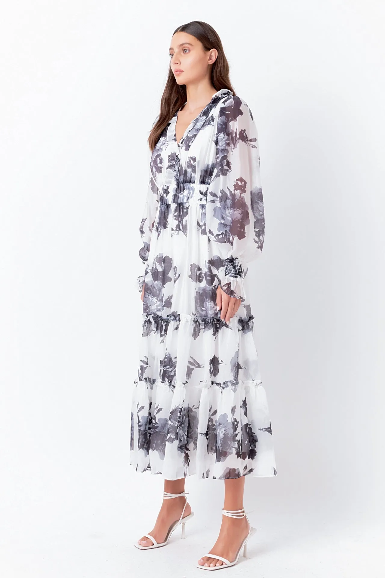 Monotone Floral Print Midi Dress sold by Endless Rose product image thumbnail 3