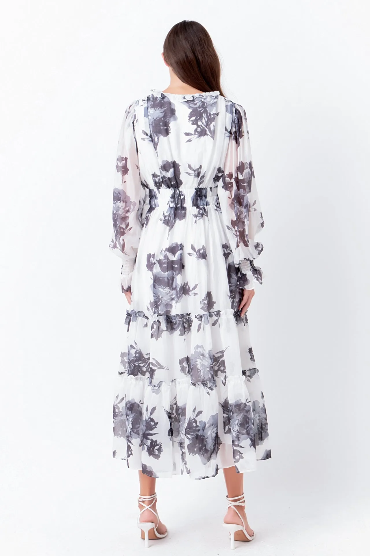 Monotone Floral Print Midi Dress sold by Endless Rose product image thumbnail 4