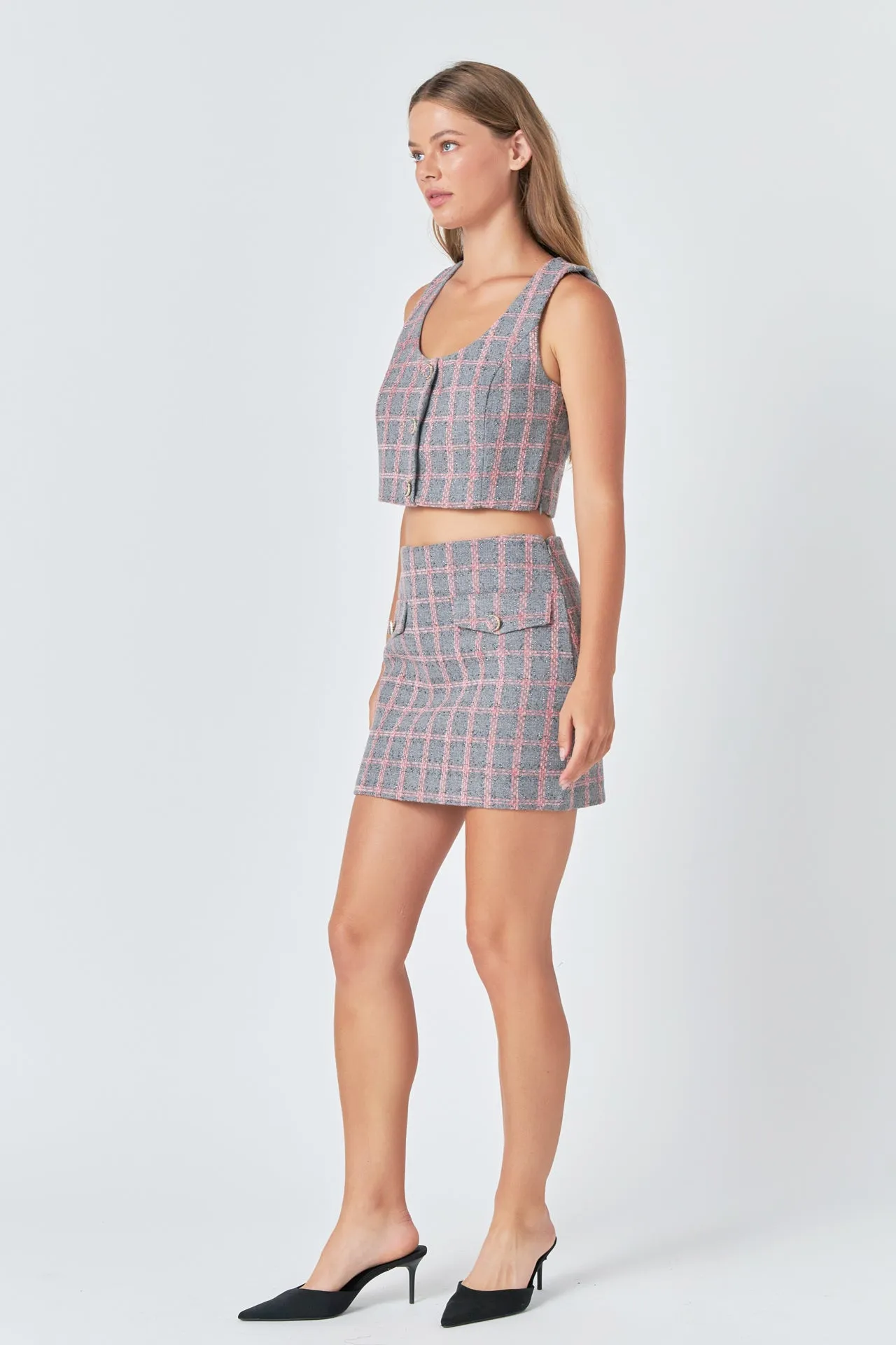 Tweed Button Crop Top sold by Endless Rose product image thumbnail 3