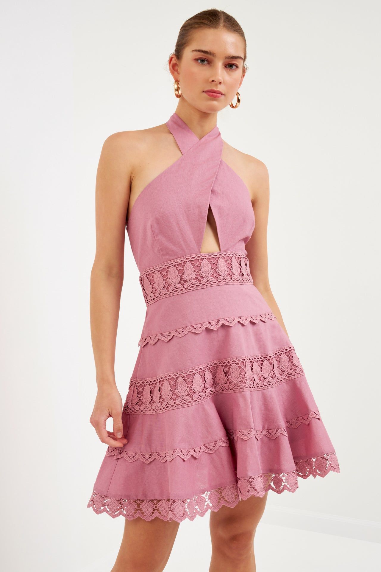 Halter Neck Lace Trim Dress sold by Endless Rose product image thumbnail 4