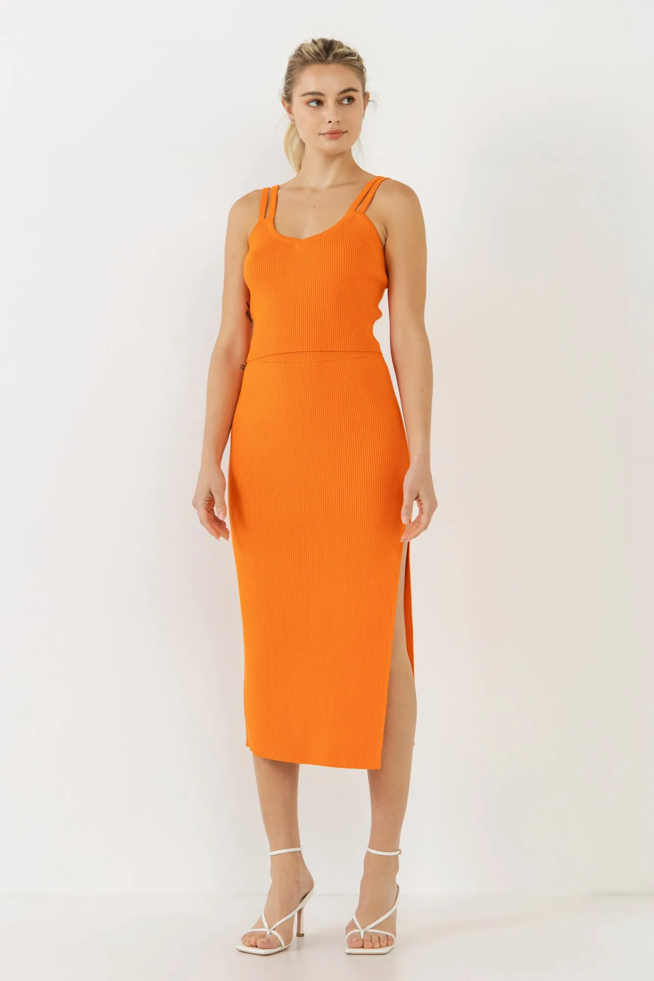 Double Shoulder Strap Cropped Knit Cami Top sold by Endless Rose