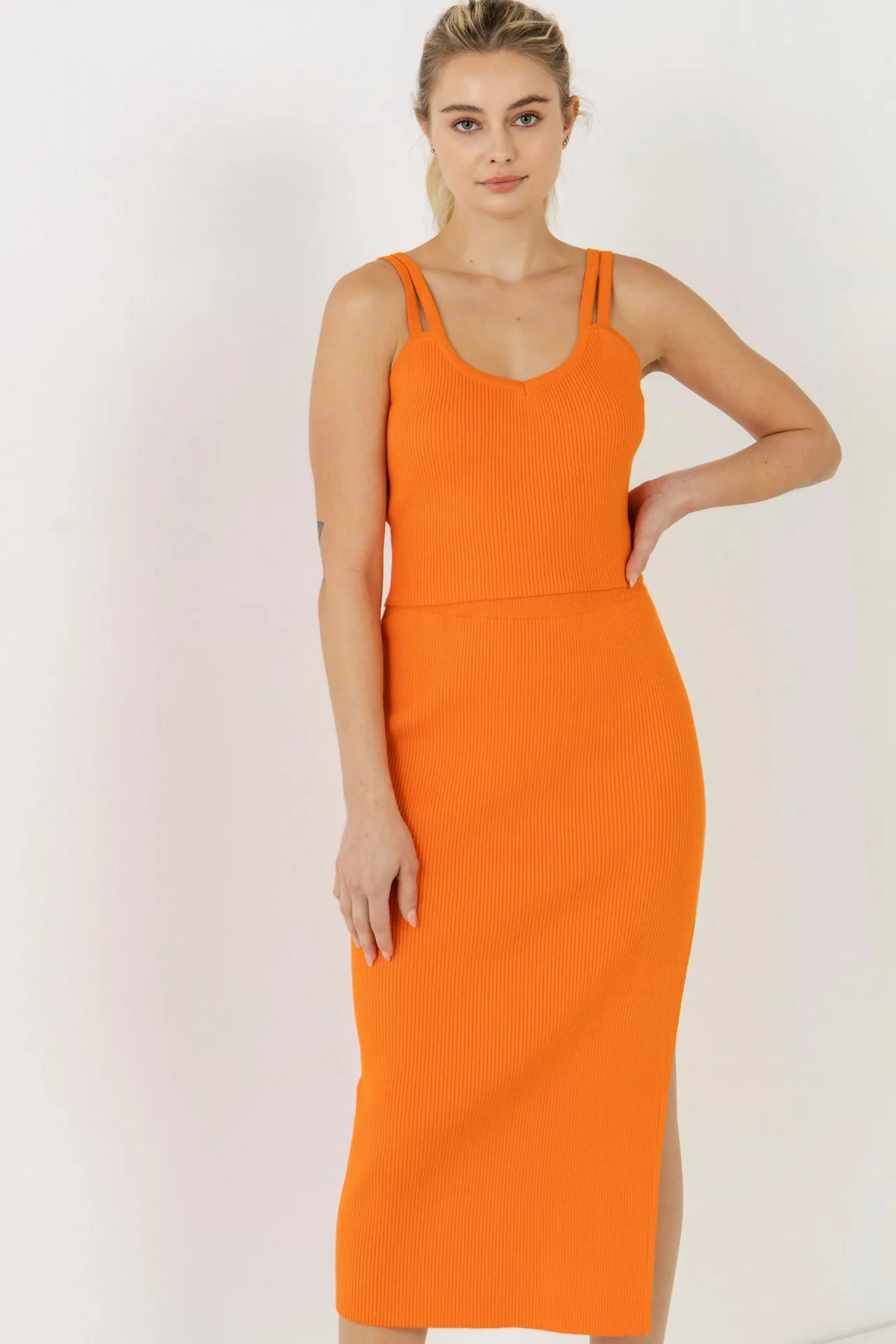 Double Shoulder Strap Cropped Knit Cami Top sold by Endless Rose product image thumbnail 5