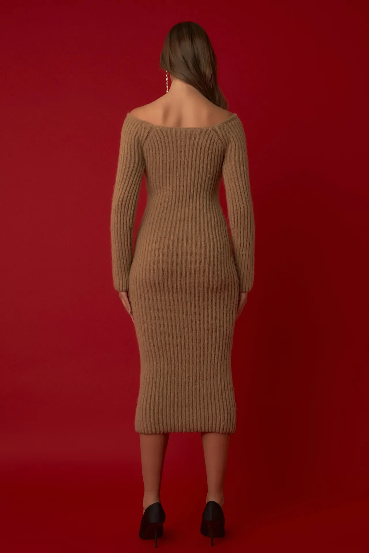 Knit Off Shoulder Maxi Dress sold by Endless Rose product image thumbnail 4