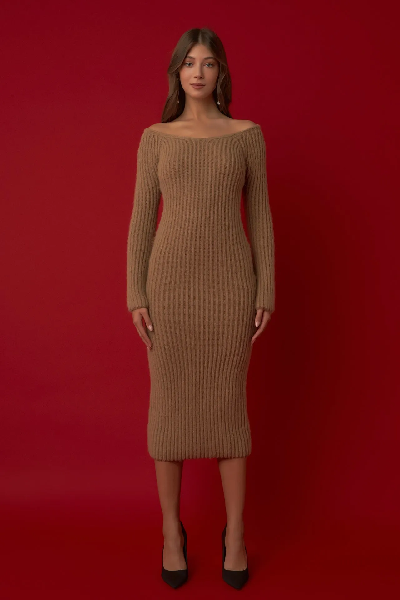 Knit Off Shoulder Maxi Dress sold by Endless Rose