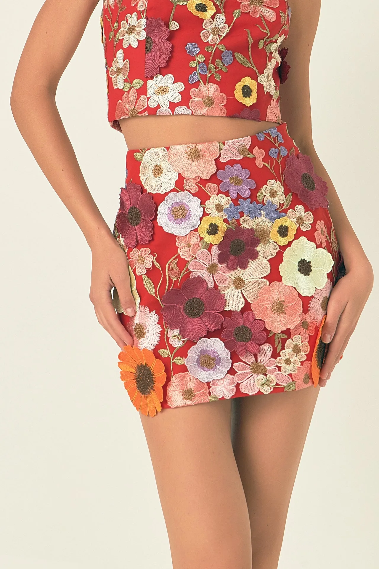 Floral Embroidered Skirt sold by Endless Rose product image thumbnail 2