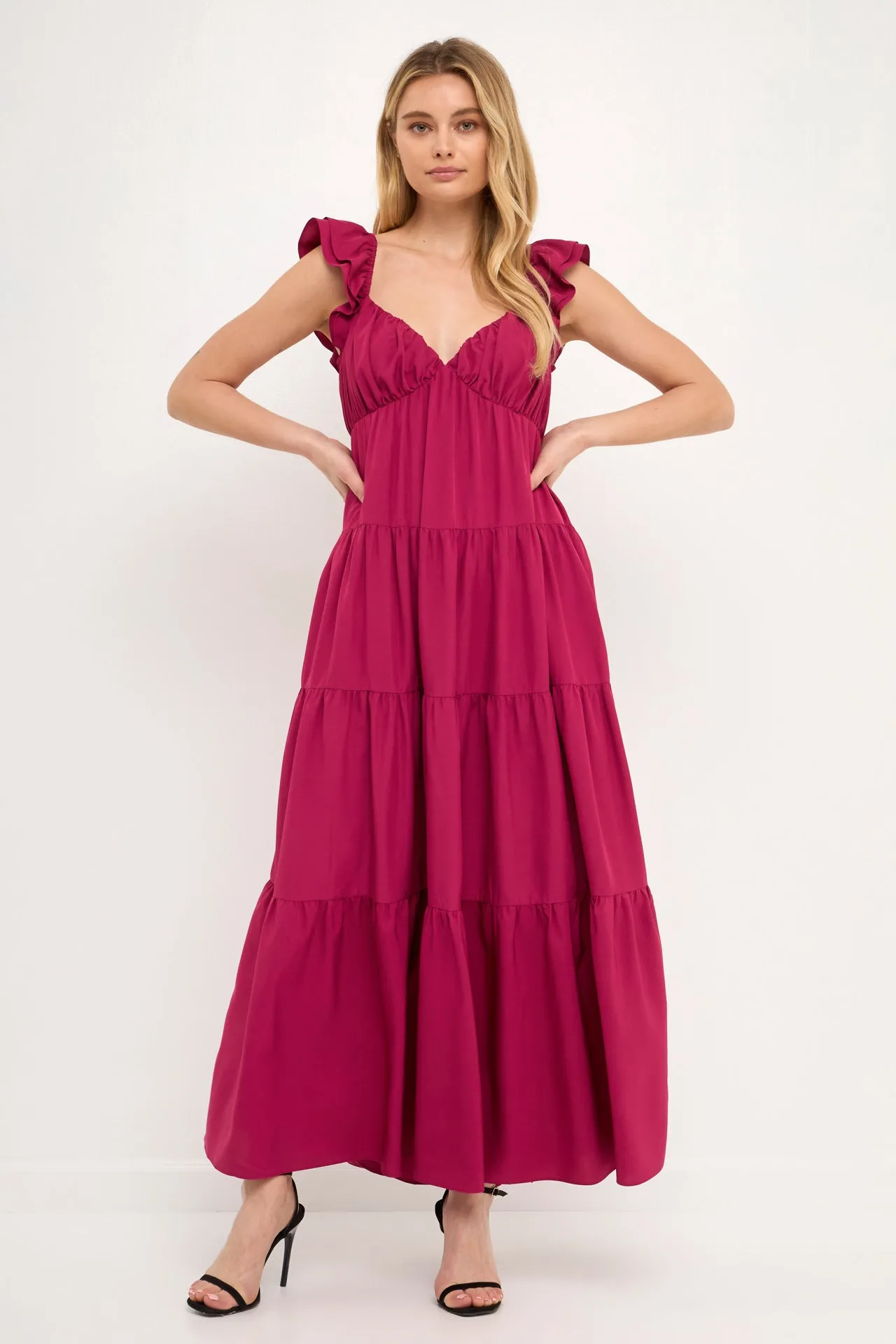 Ruffle Sleeve Maxi Dress sold by Endless Rose