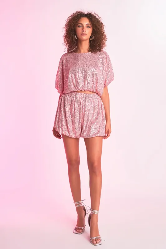 Sequins Cropped Puff Top - Final Sale sold by Endless Rose