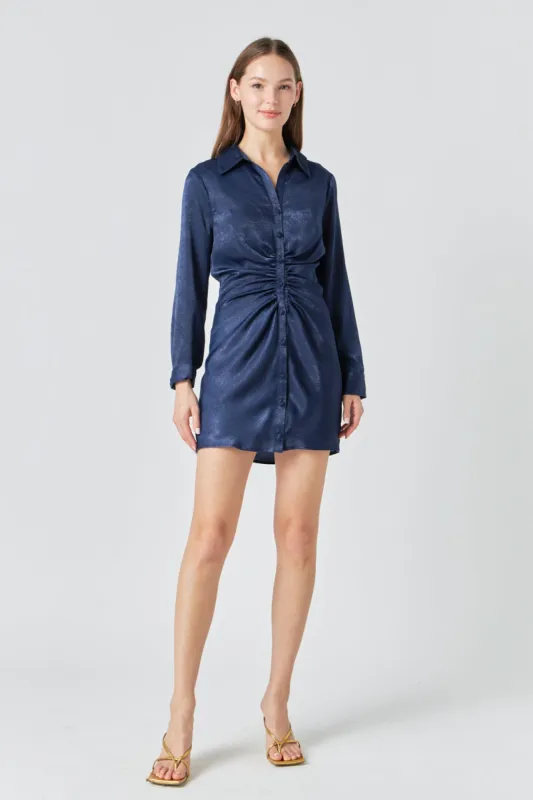 Satin Front Cinched Mini Dress sold by Endless Rose