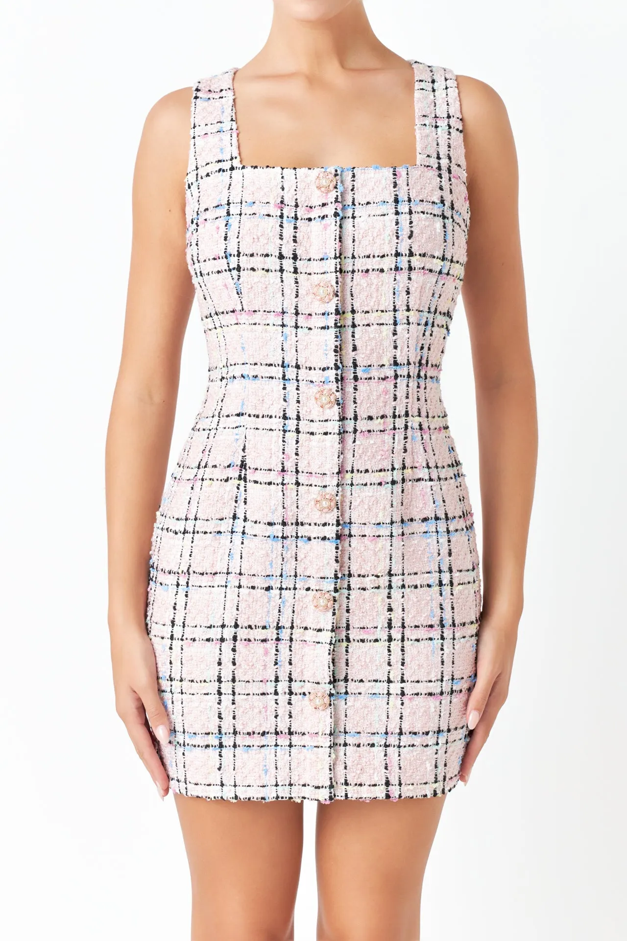 Plaid Tweed Mini Dress sold by Endless Rose product image thumbnail 2