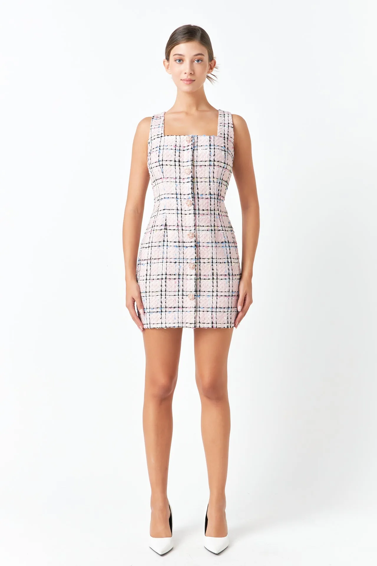 Plaid Tweed Mini Dress sold by Endless Rose