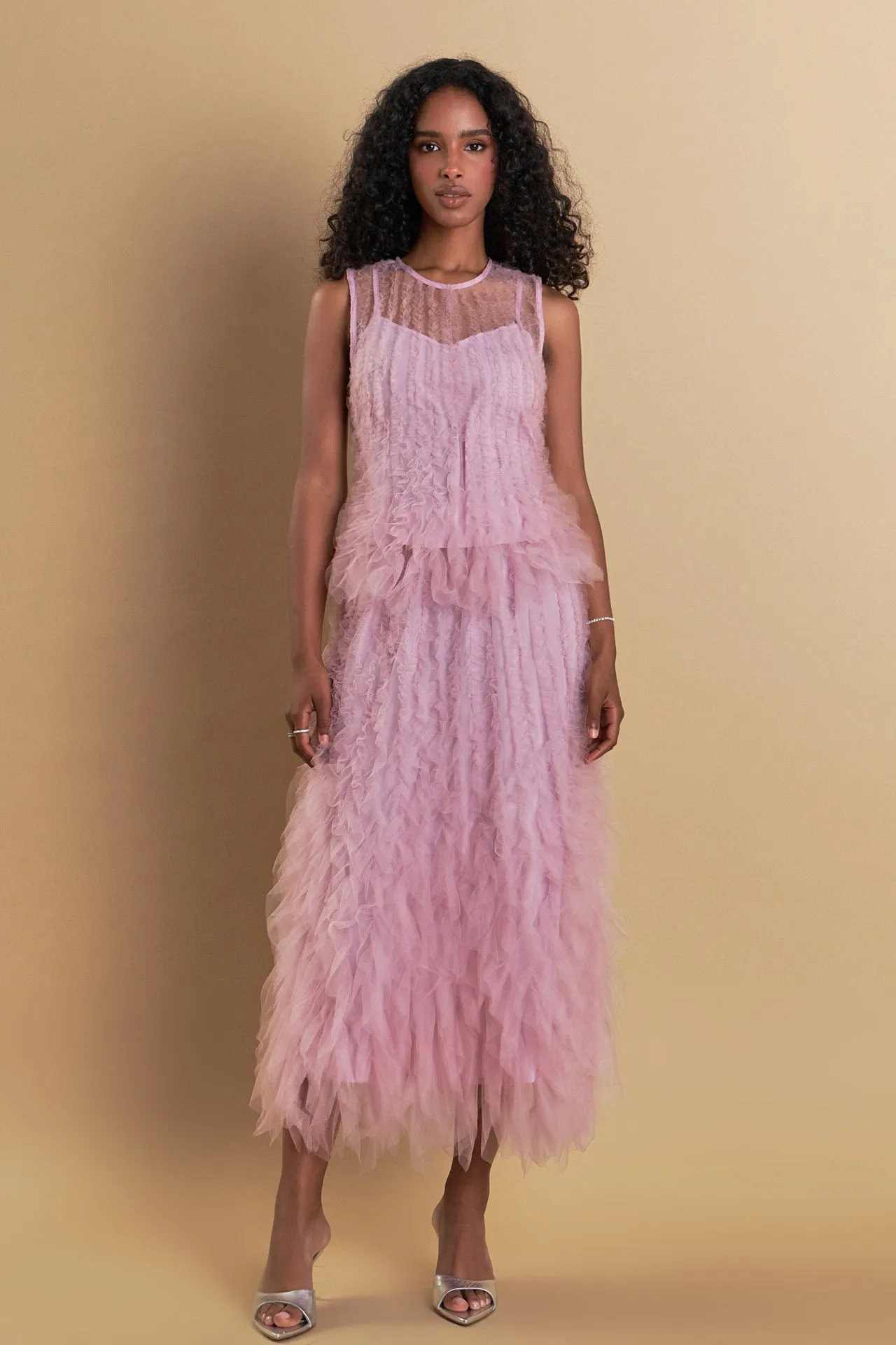 Tulle Ruffled Sleeveless Top sold by Endless Rose product image thumbnail 3