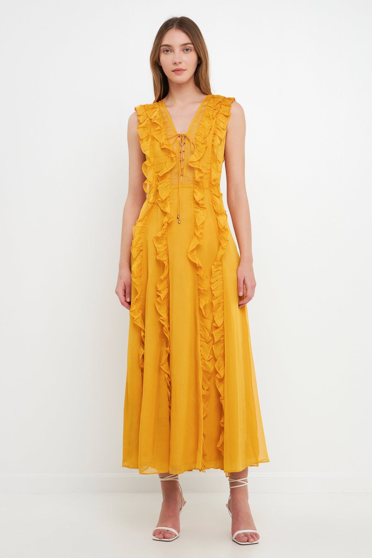 Ruffle Detail Maxi Dress sold by Endless Rose