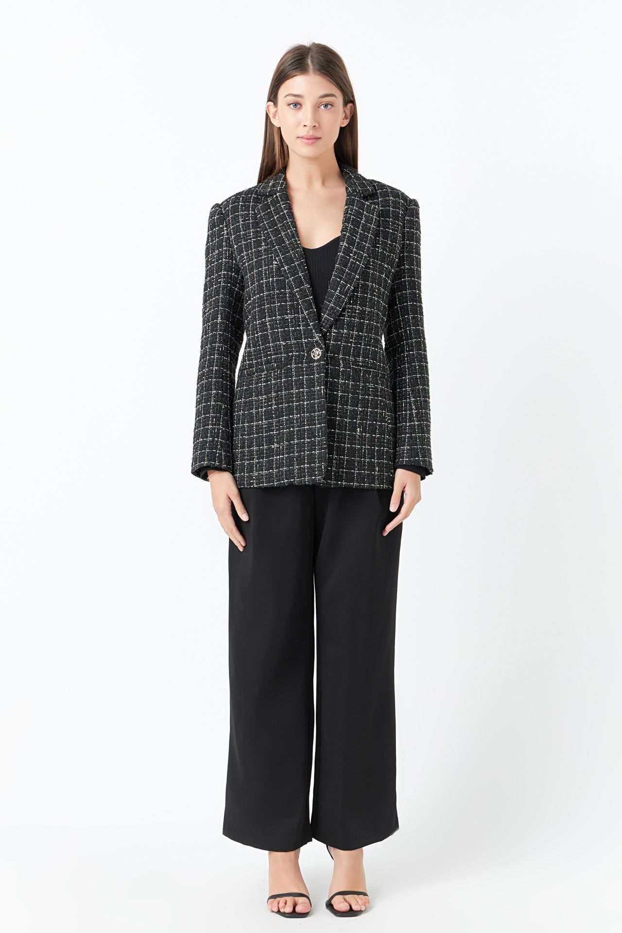 Tweed Single Breasted Blazer sold by Endless Rose