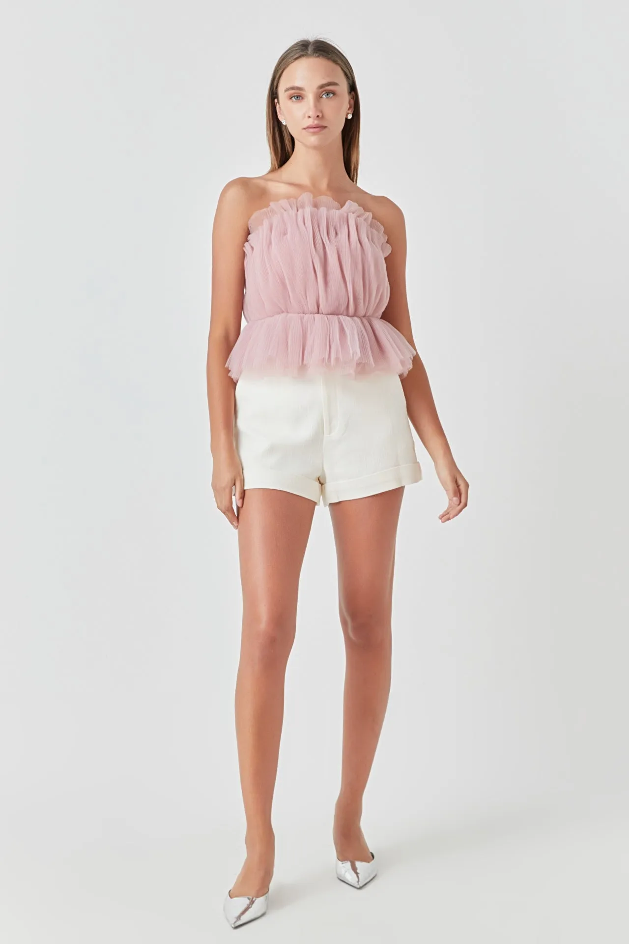 Strapless Tulle Peplum Top sold by Endless Rose