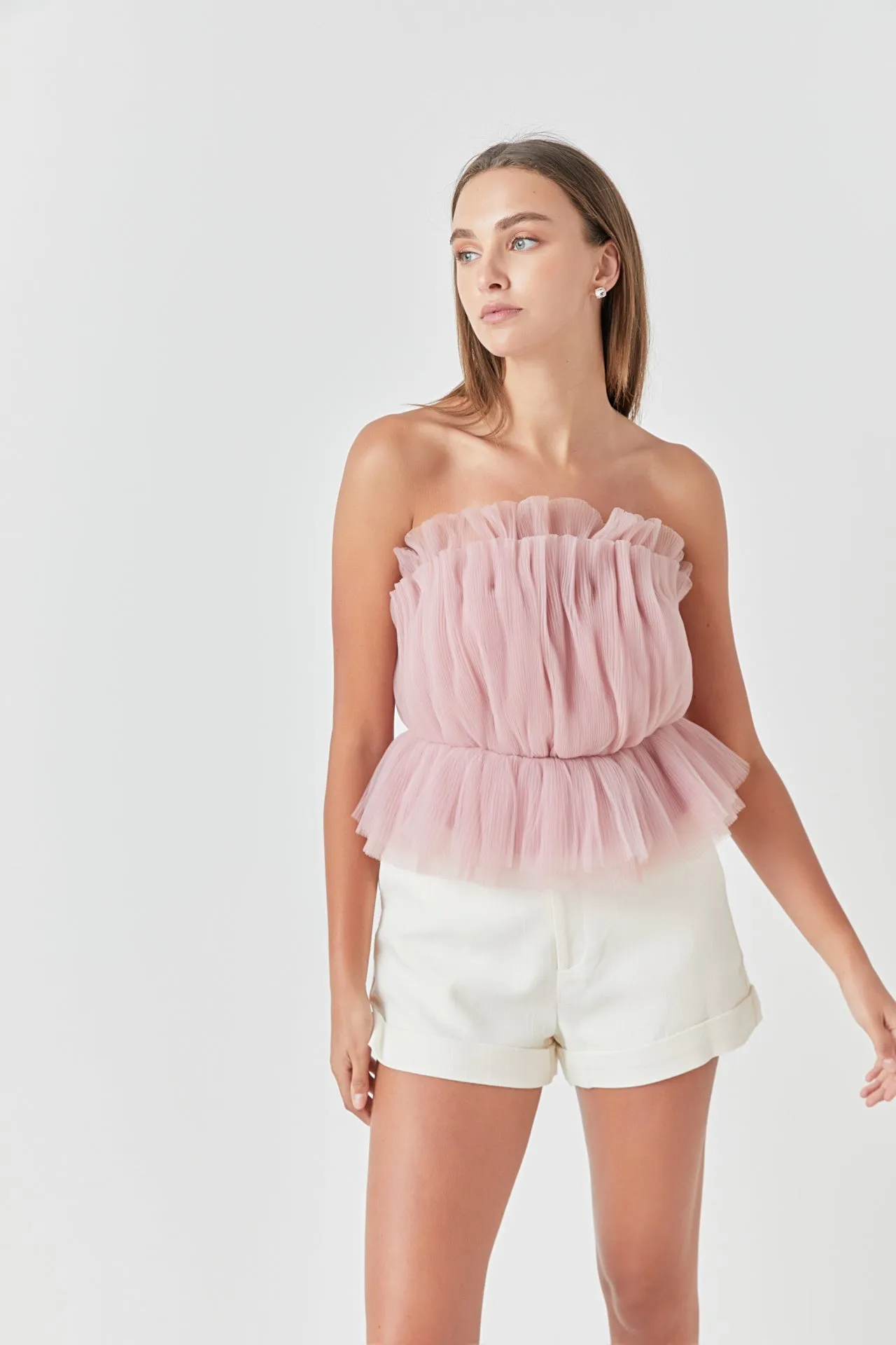 Strapless Tulle Peplum Top sold by Endless Rose product image thumbnail 5