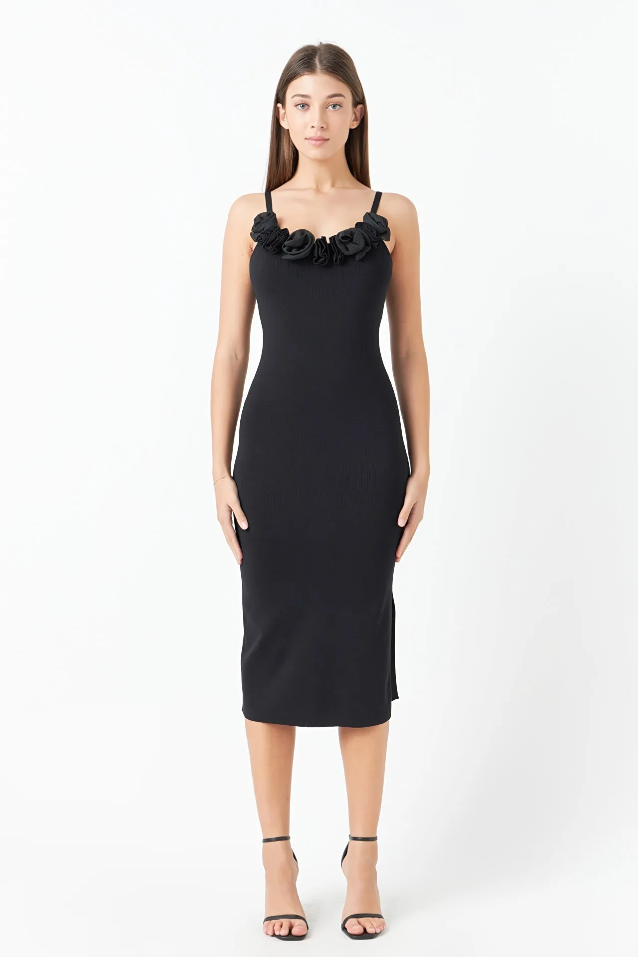 Mixed 3D Flower Knit Maxi Dress sold by Endless Rose