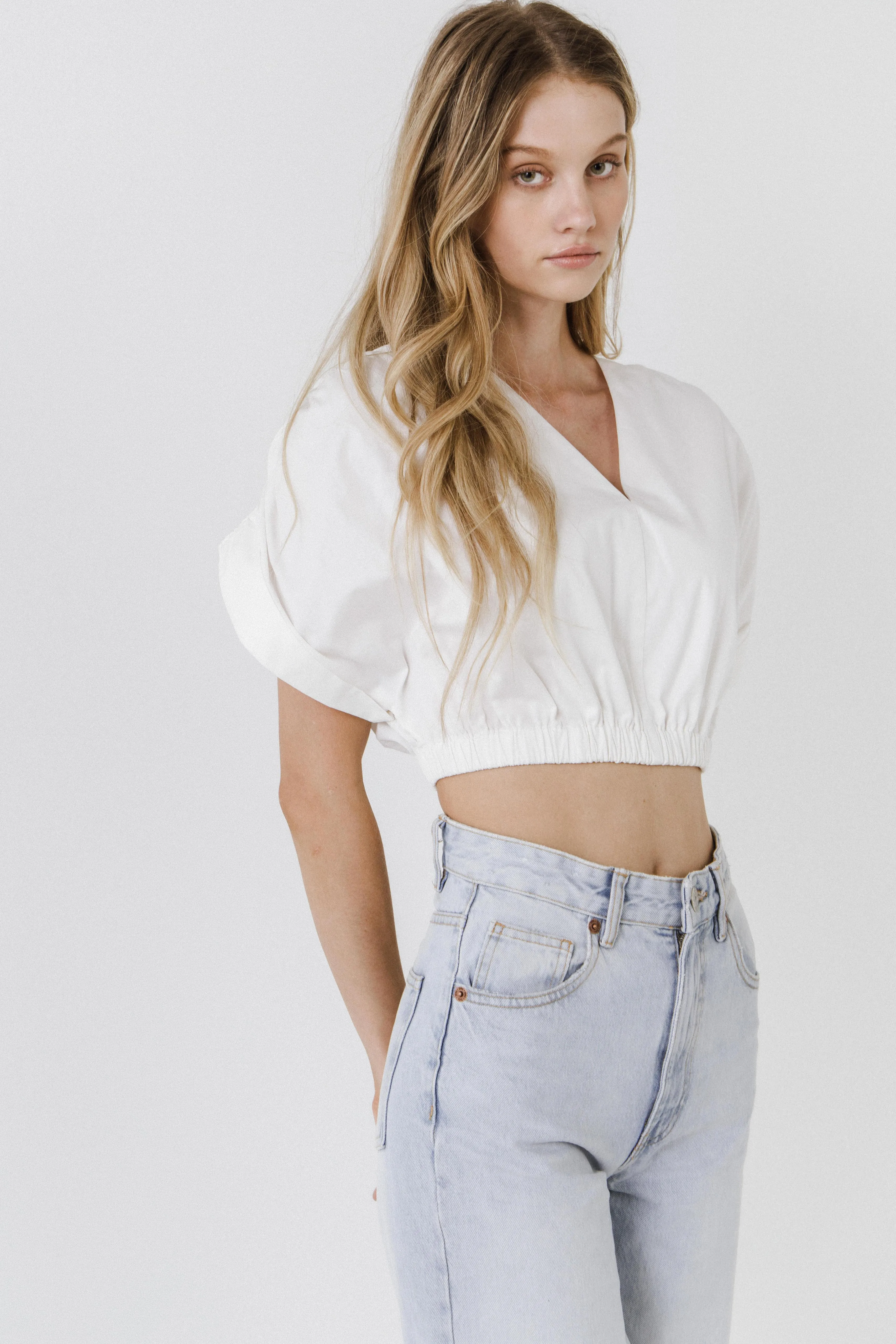 Cotton Drop Shoulder Crop Top sold by Endless Rose product image thumbnail 5