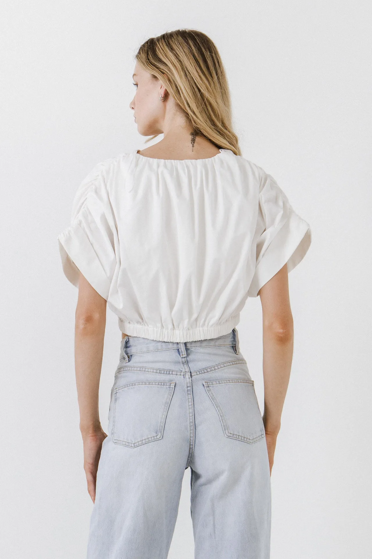 Cotton Drop Shoulder Crop Top sold by Endless Rose product image thumbnail 4