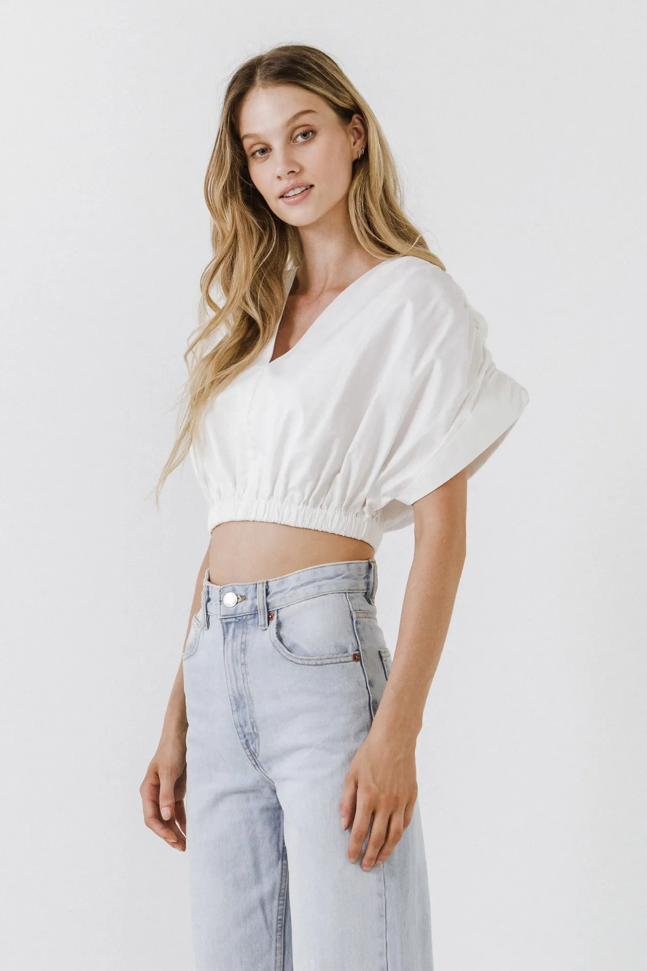 Cotton Drop Shoulder Crop Top sold by Endless Rose product image thumbnail 3