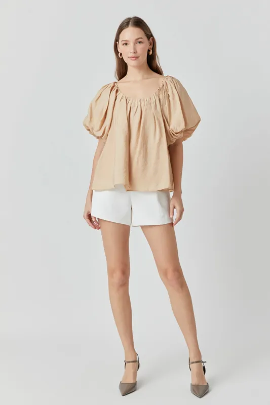 Pleated Puff Sleeve Top sold by Endless Rose