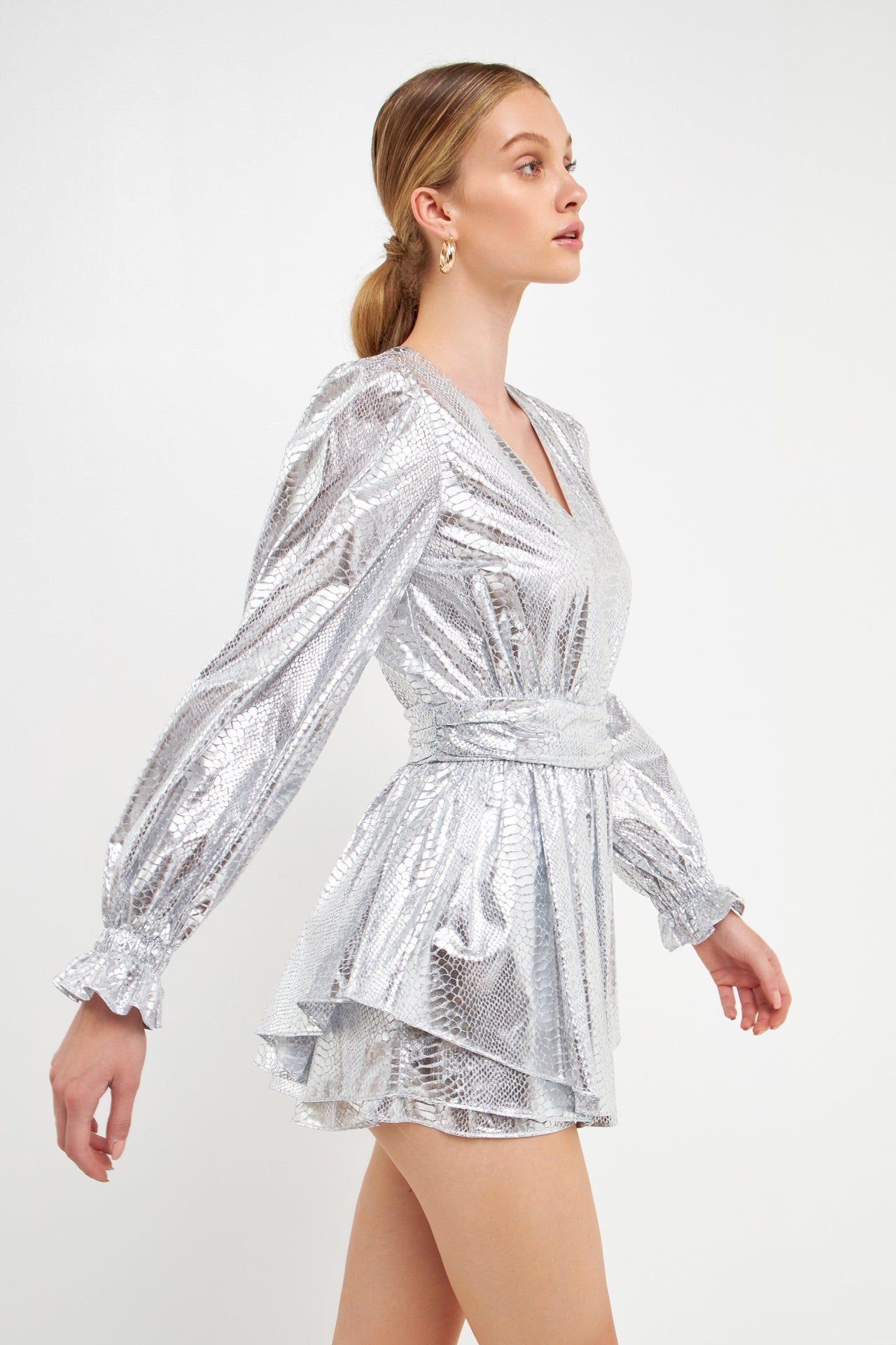 Faux Snakeskin Shorts Romper sold by Endless Rose product image thumbnail 3