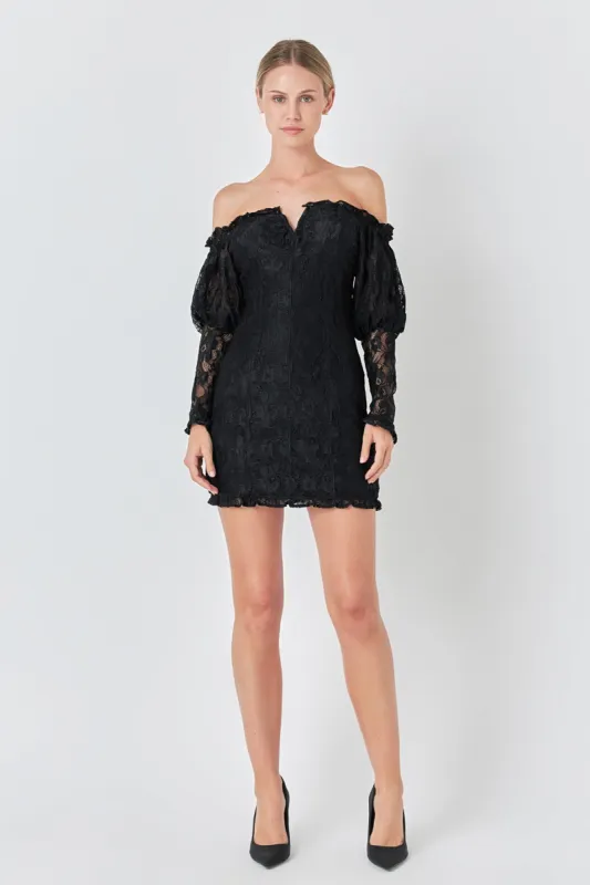 Off the Shoulder Fitted Mini Dress sold by Endless Rose