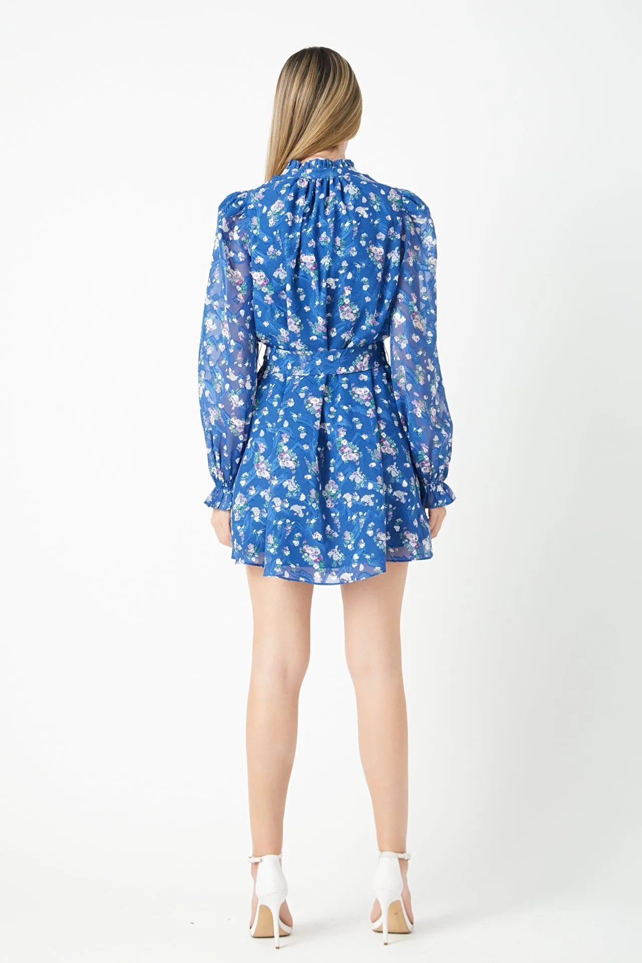 Floral Chiffon Belted Mini Dress sold by Endless Rose product image thumbnail 4