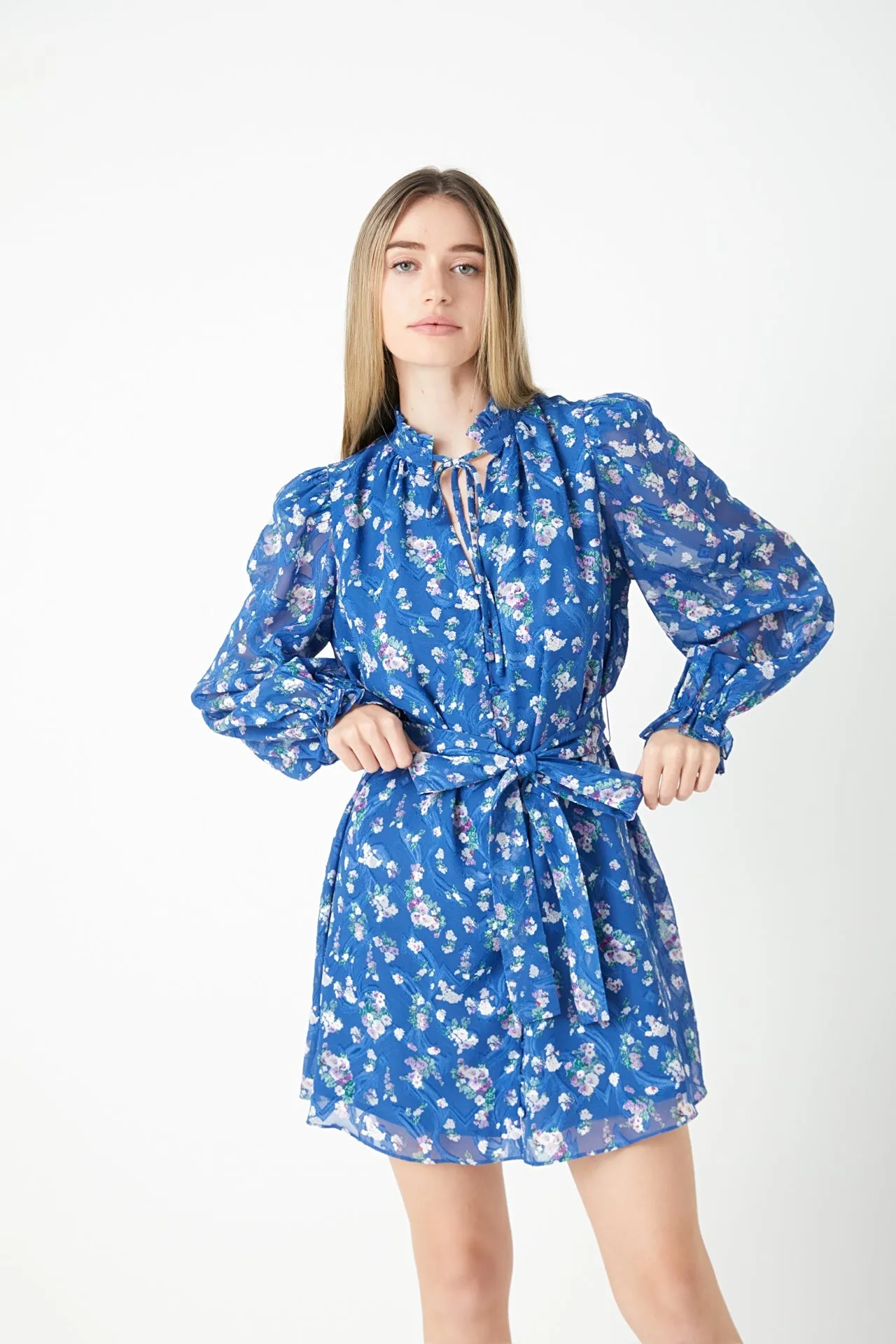 Floral Chiffon Belted Mini Dress sold by Endless Rose product image thumbnail 5