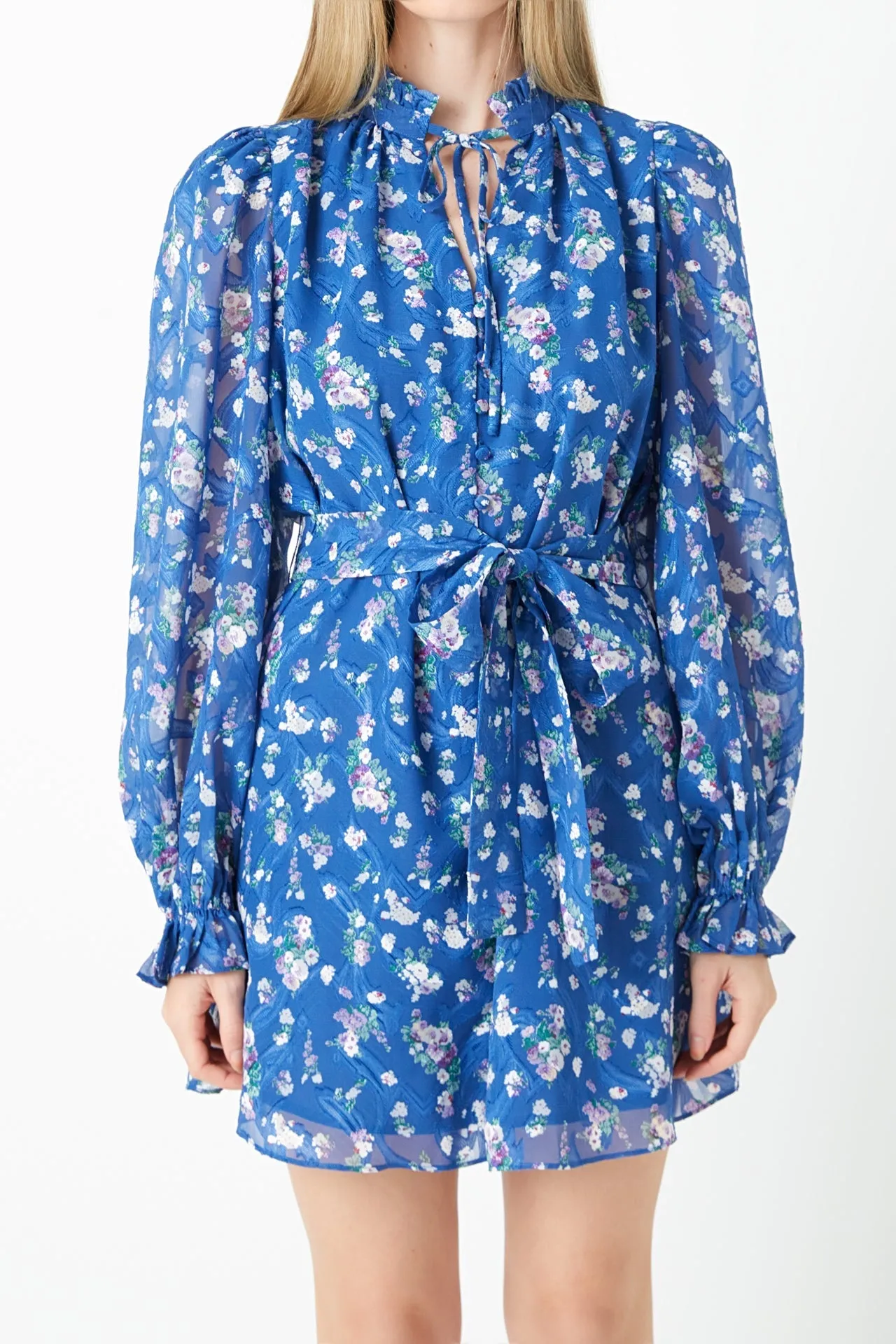 Floral Chiffon Belted Mini Dress sold by Endless Rose product image thumbnail 2