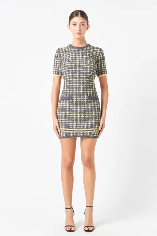 Check Sweater Mini Dress sold by Endless Rose