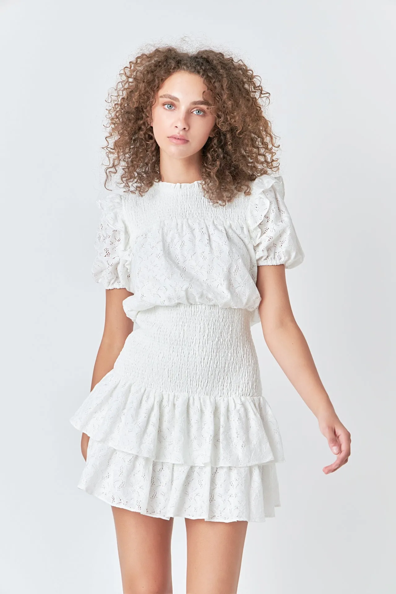 Smocked Lace Mini Dress sold by Endless Rose product image thumbnail 5