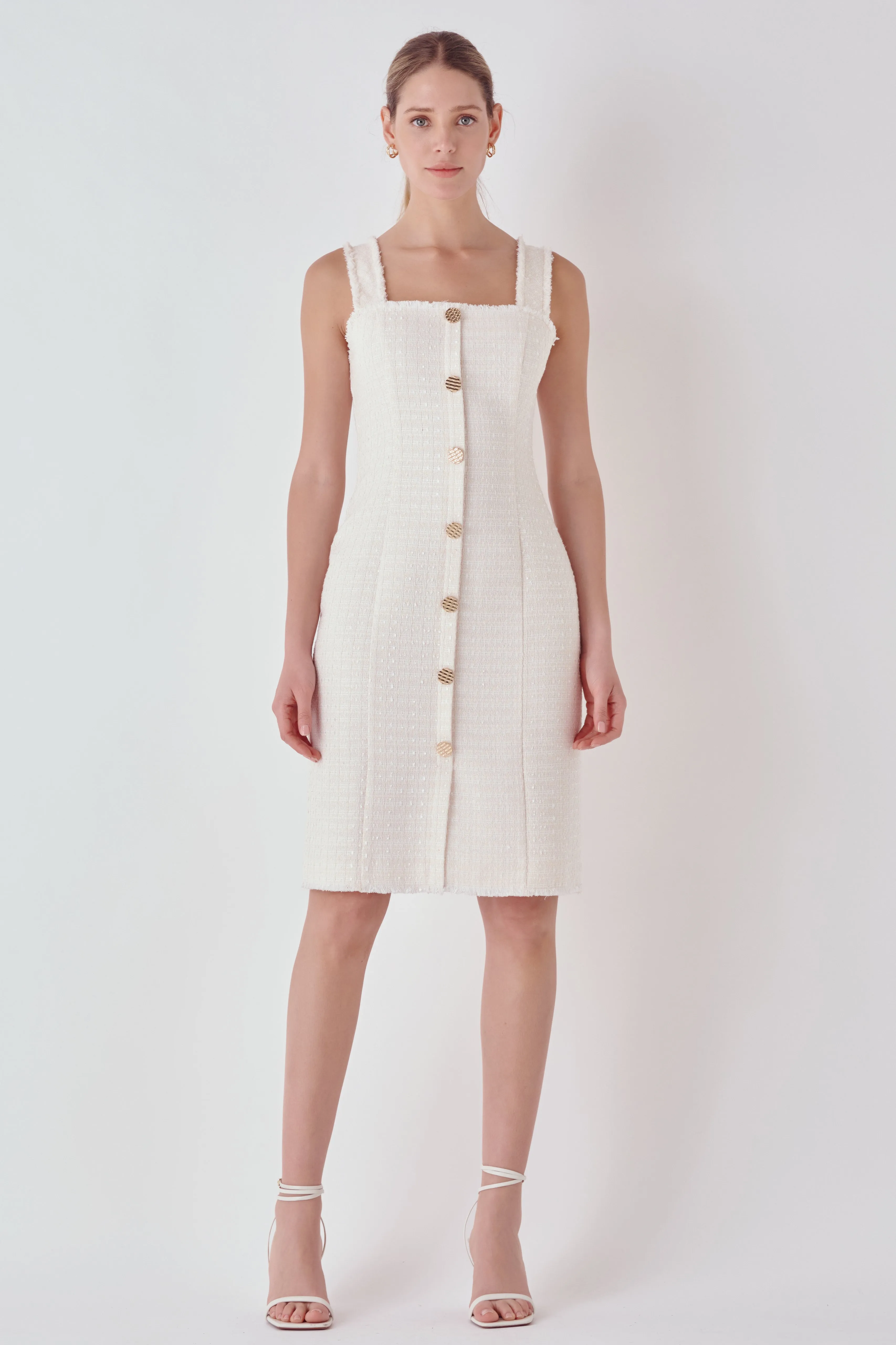 Fringed Square Neck Dress sold by Endless Rose