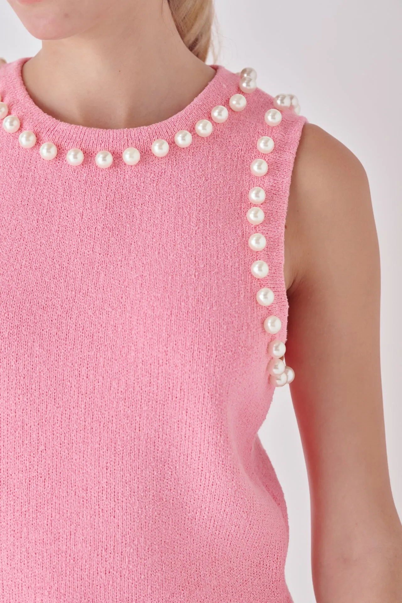 Pearl Detail Knit Tank Top - Final Sale sold by Endless Rose product image thumbnail 2