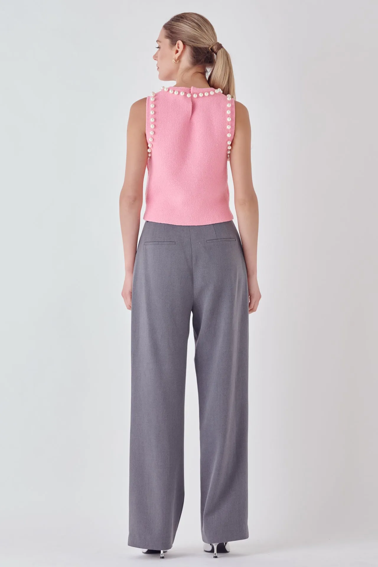 Pearl Detail Knit Tank Top - Final Sale sold by Endless Rose product image thumbnail 4