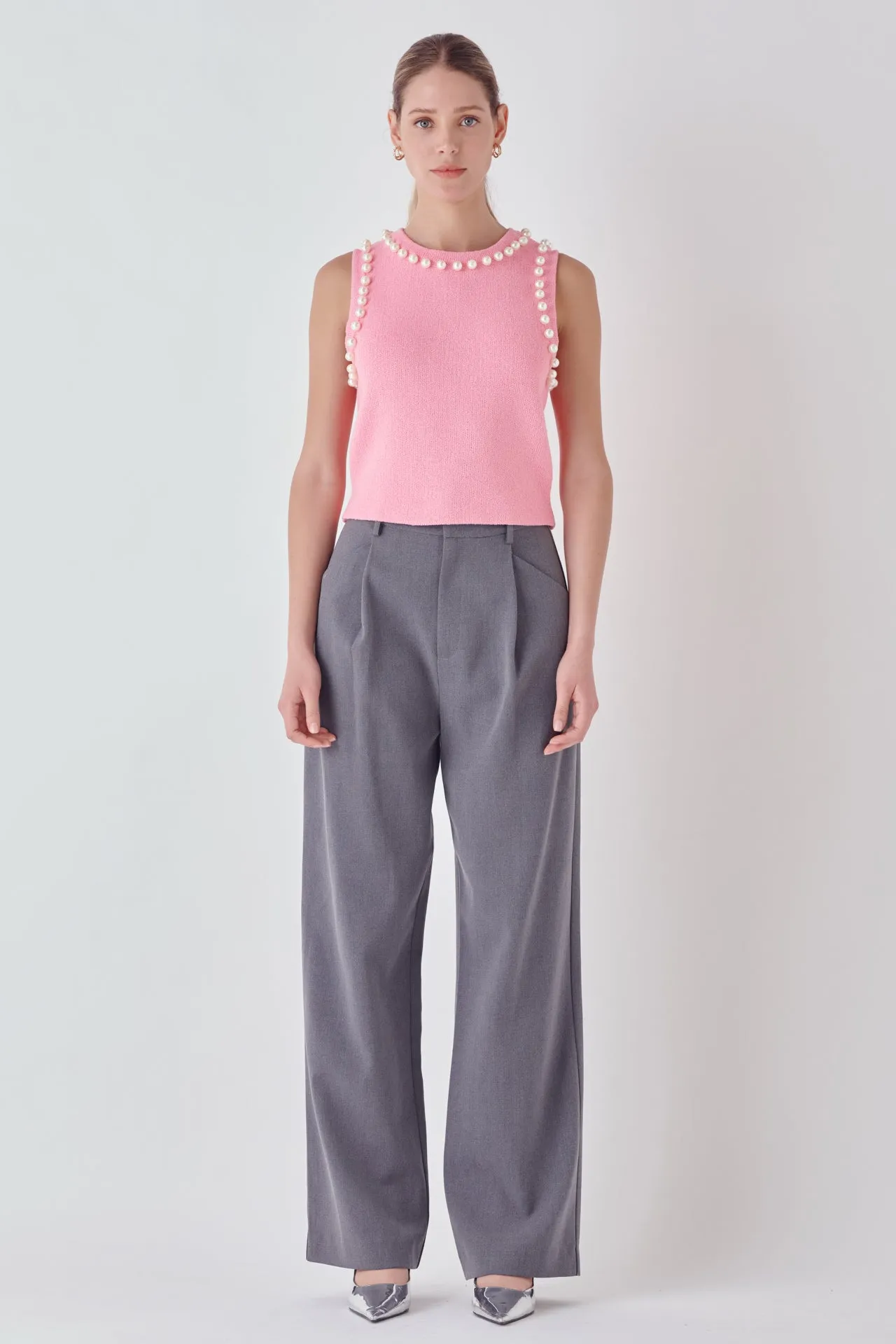 Pearl Detail Knit Tank Top - Final Sale sold by Endless Rose