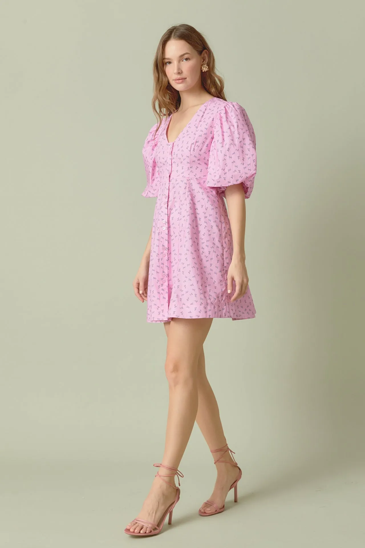 Floral Print Mini Dress with Button Detail sold by Endless Rose product image thumbnail 3