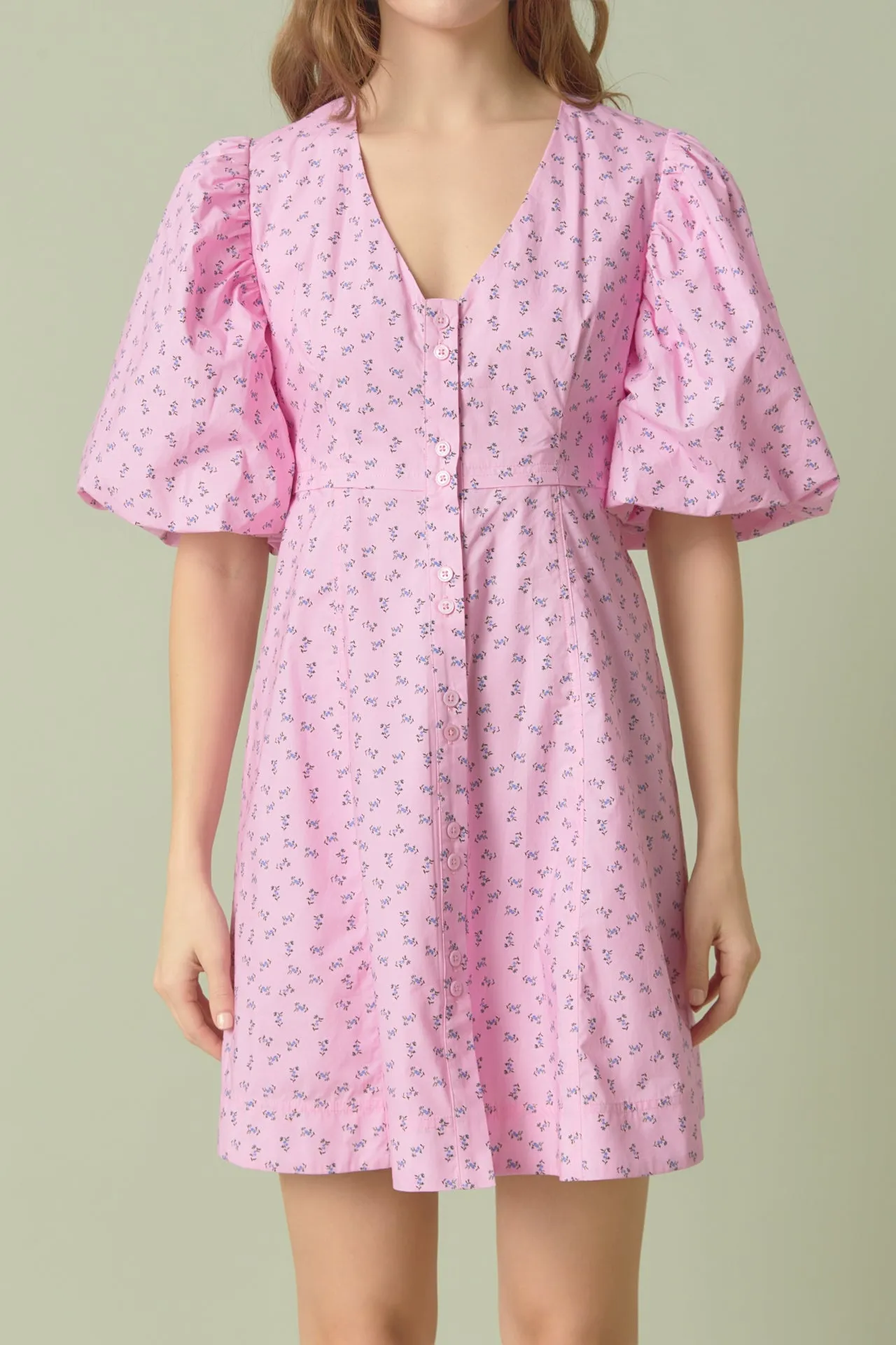 Floral Print Mini Dress with Button Detail sold by Endless Rose product image thumbnail 2