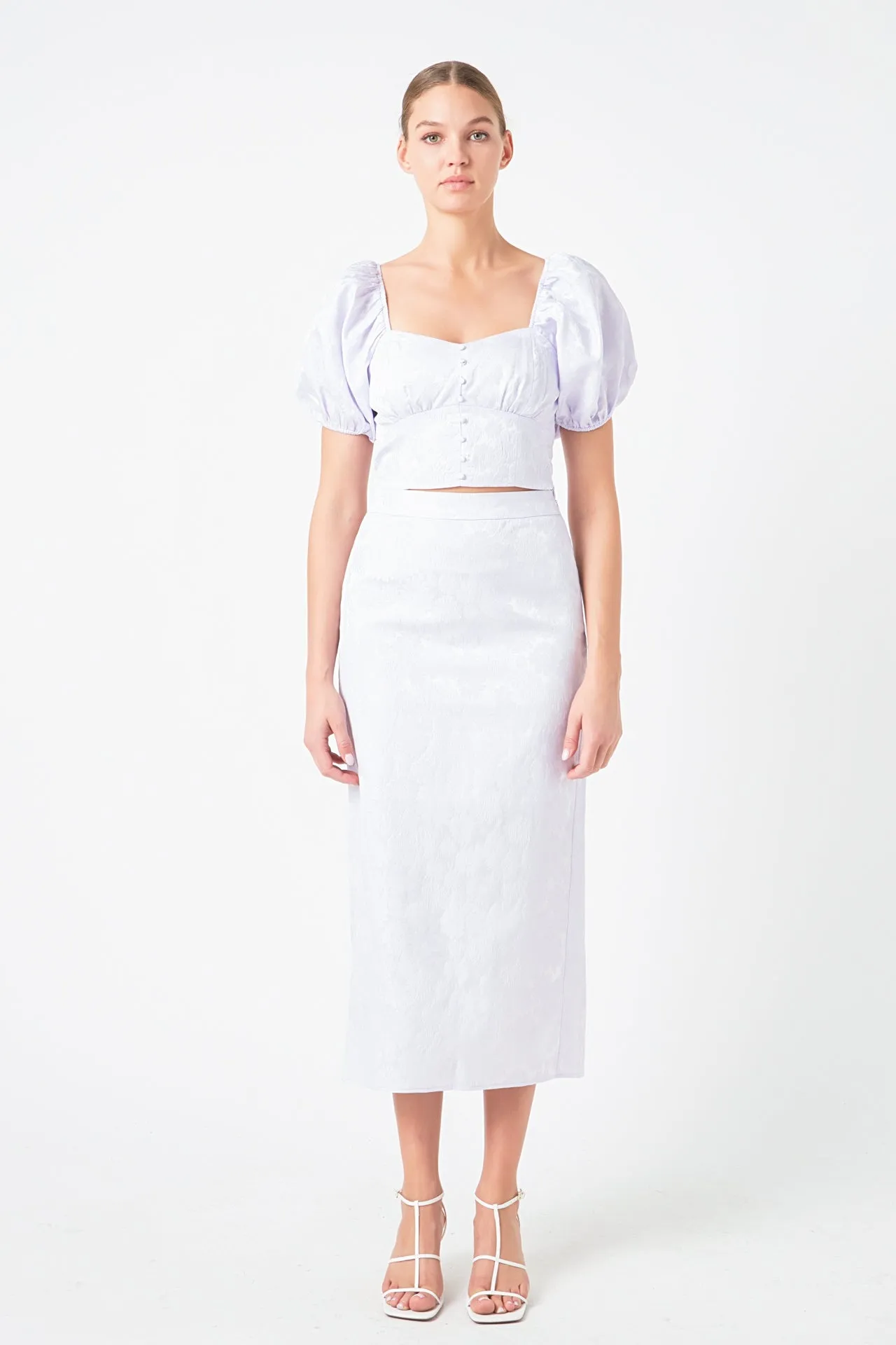 Floral Jacquard Maxi Skirt sold by Endless Rose