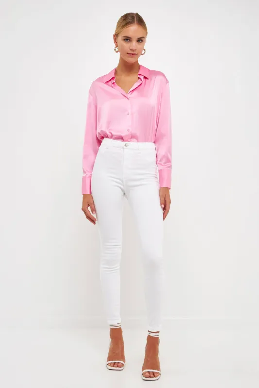 Silky Button up Top sold by Endless Rose