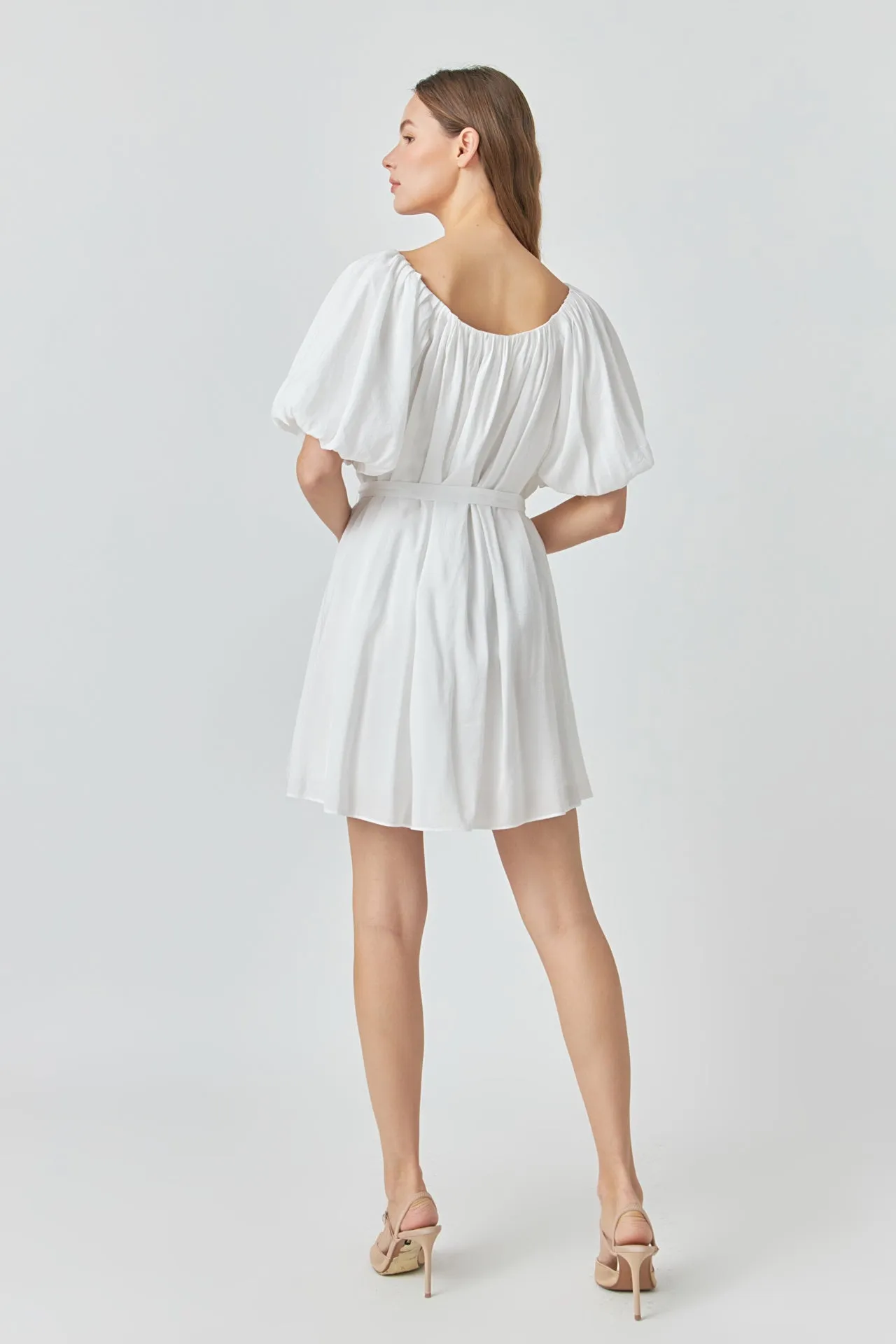 Pleated Detail Puff Sleeve Mini Dress - Final Sale sold by Endless Rose product image thumbnail 4