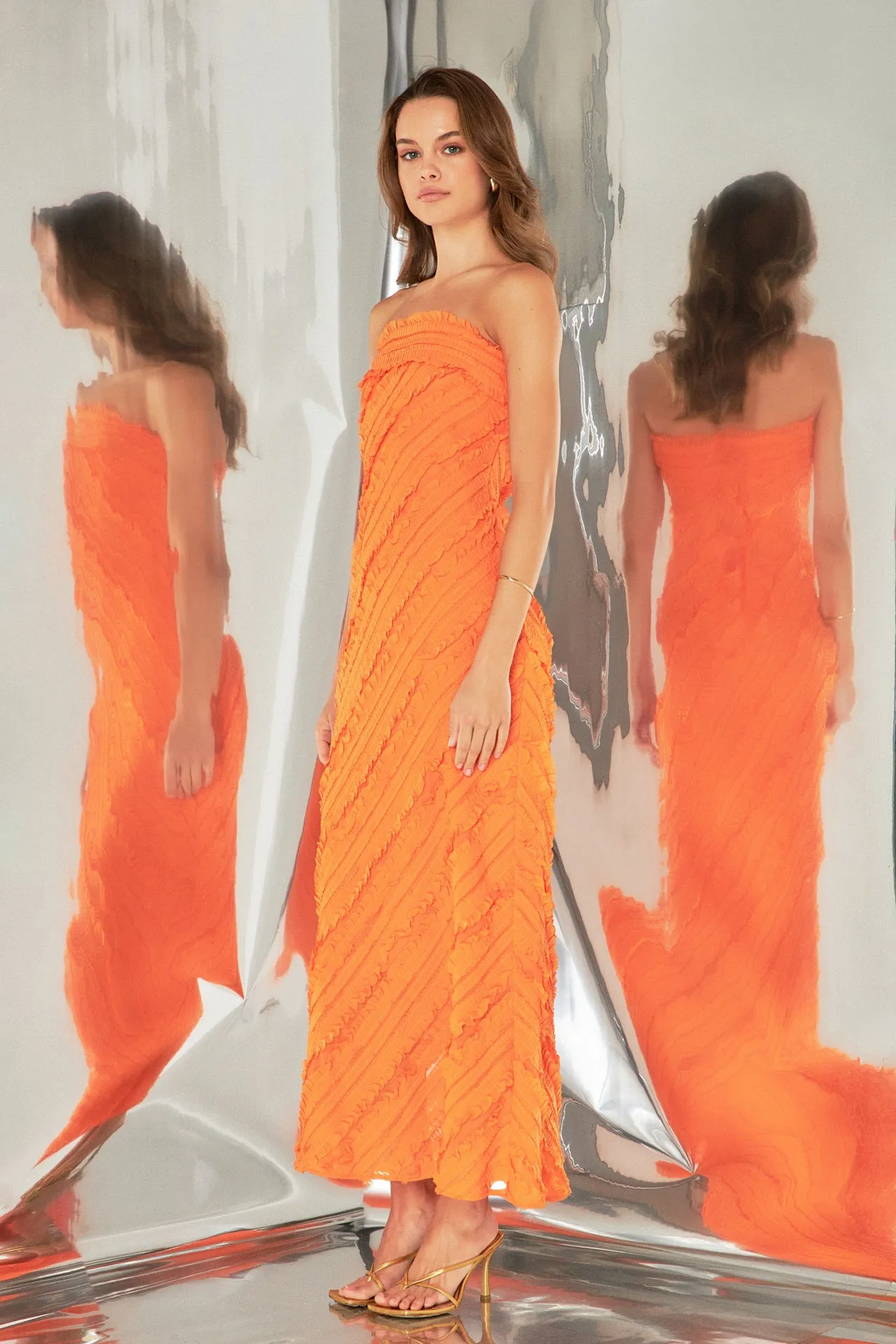 Strapless Ruffled Maxi Dress sold by Endless Rose product image thumbnail 3