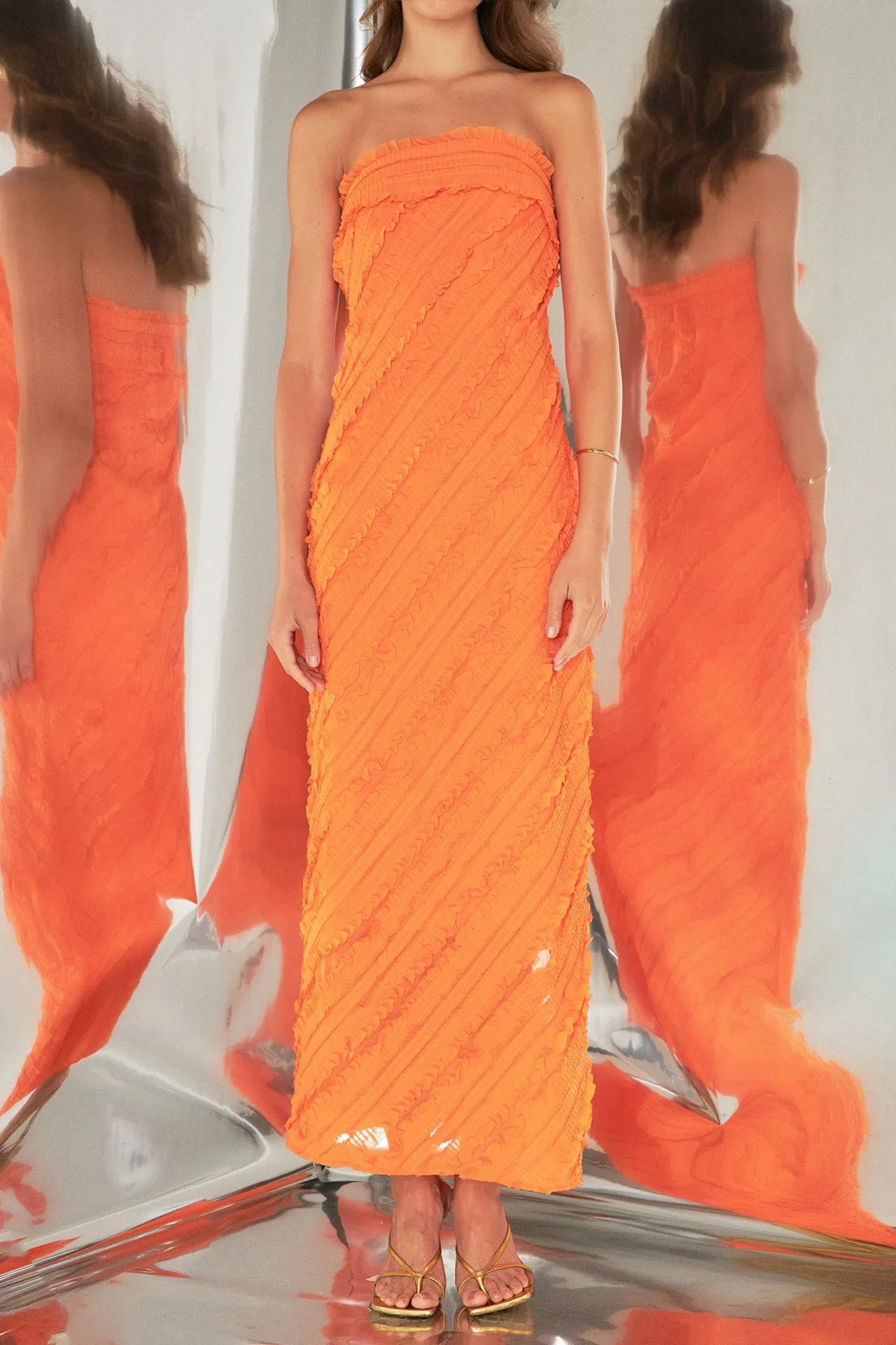 Strapless Ruffled Maxi Dress sold by Endless Rose product image thumbnail 2