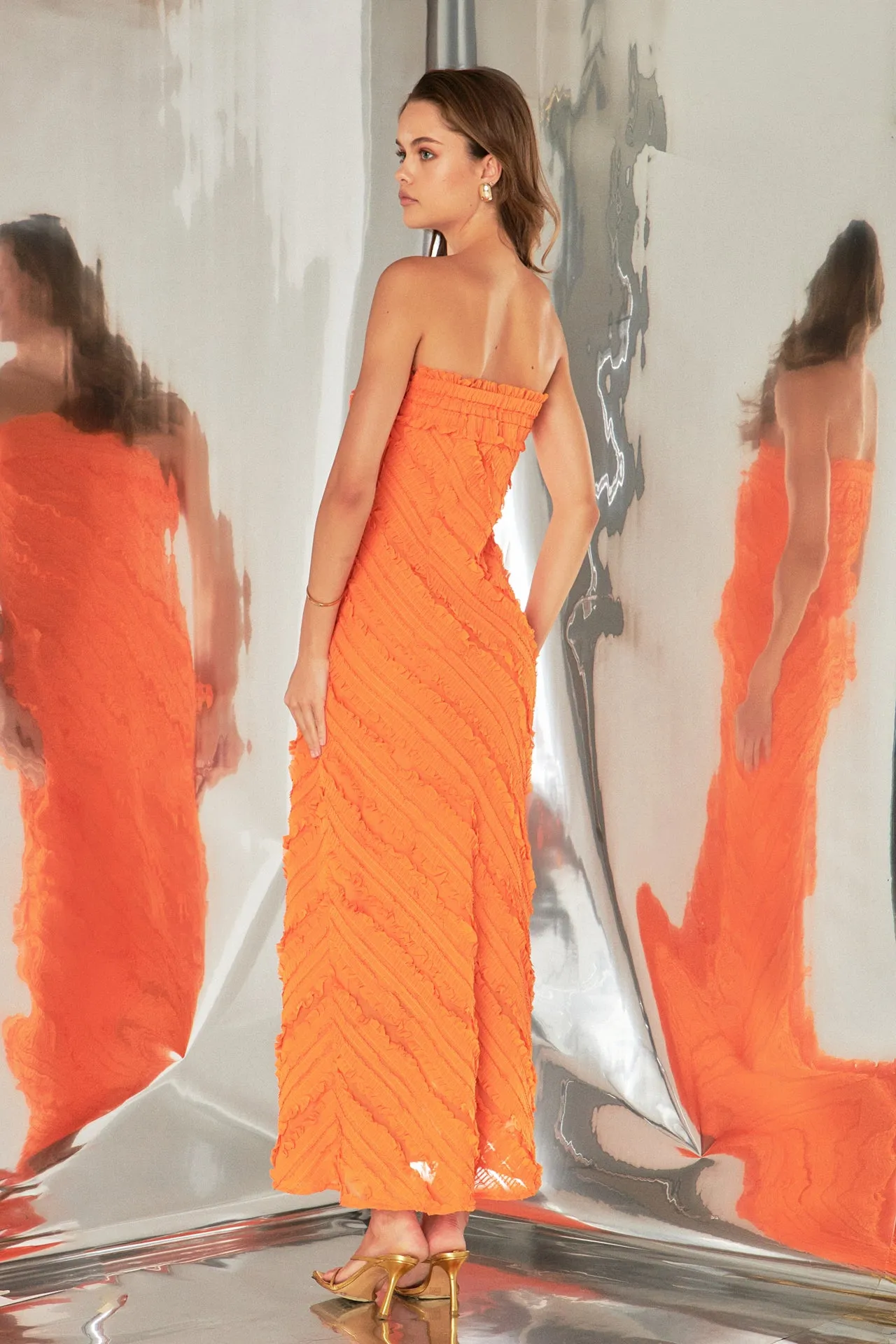 Strapless Ruffled Maxi Dress sold by Endless Rose product image thumbnail 4
