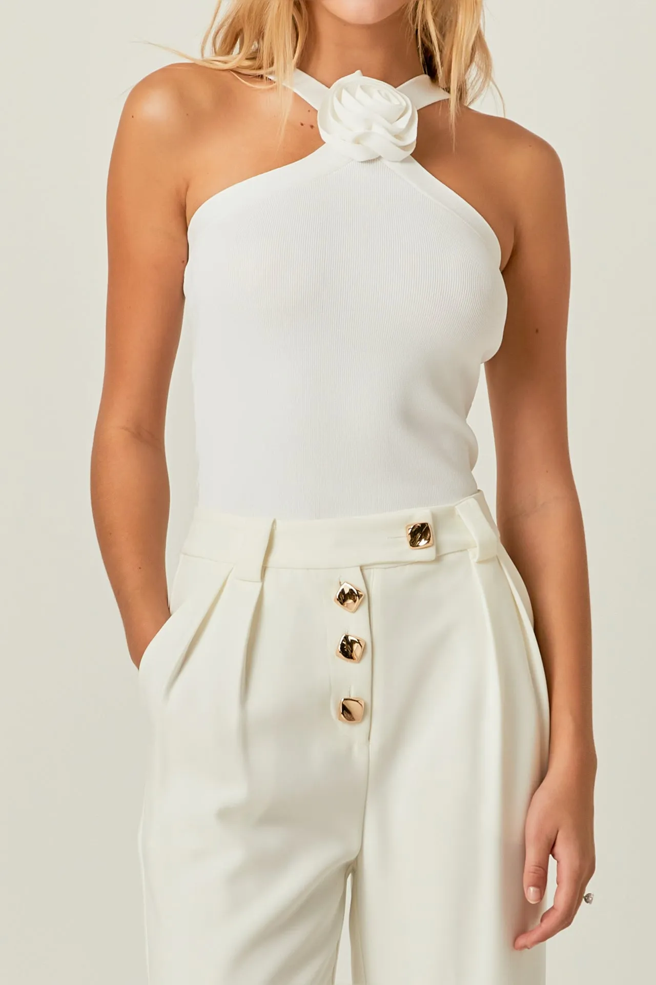 Knit Halter Top with Flower sold by Endless Rose product image thumbnail 2