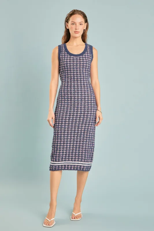 Check Sweater Maxi Dress sold by Endless Rose