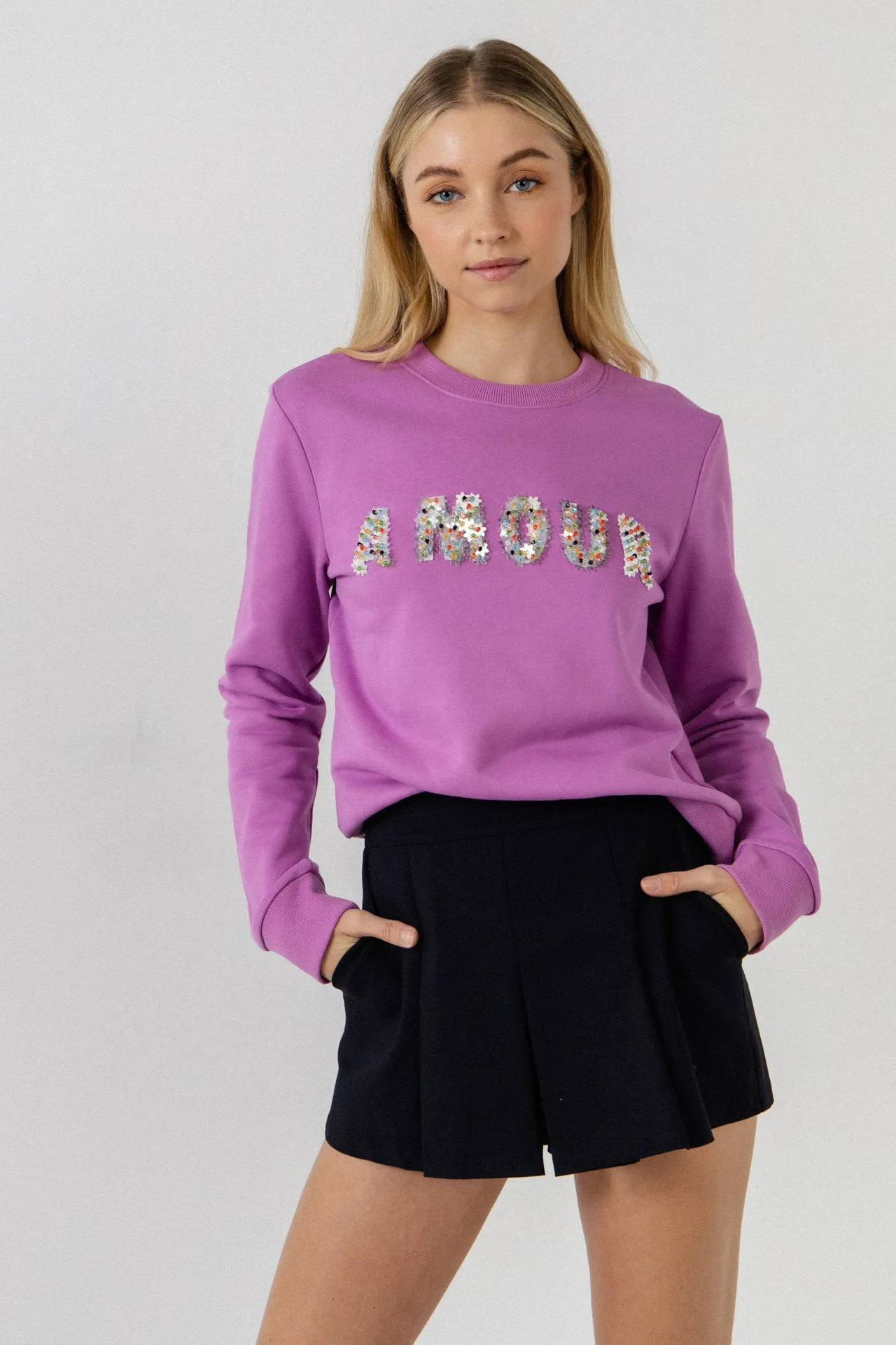 Sequins & Beads Letter Sweatshirt sold by Endless Rose product image thumbnail 5