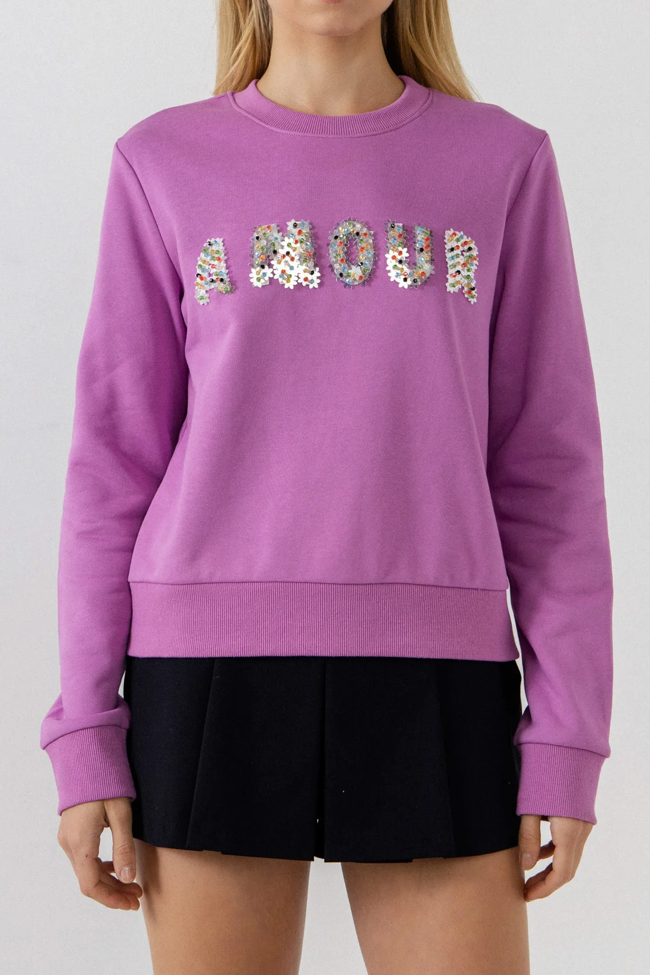 Sequins & Beads Letter Sweatshirt sold by Endless Rose product image thumbnail 2