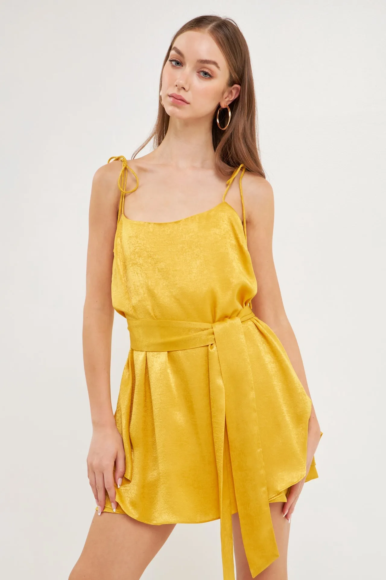 Spaghetti Tie Belted Romper Dress - Final sale sold by Endless Rose product image thumbnail 5